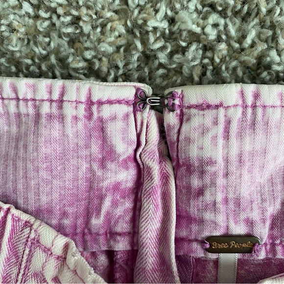 Free People Women's Pink Valley Girl West Coast Mini Denim Skirt Sz 8 Preppy Y2K - Picture 8 of 8